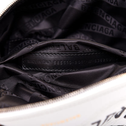 Balenciaga Agneau Arena Graffiti All Over XXS Souvenir Belt Bag White Multicolor 9 of 9