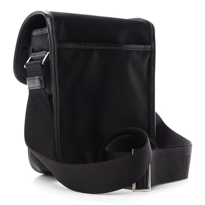 Prada Tessuto Nylon Saffiano Logo Messenger Bag Black 3 of 10