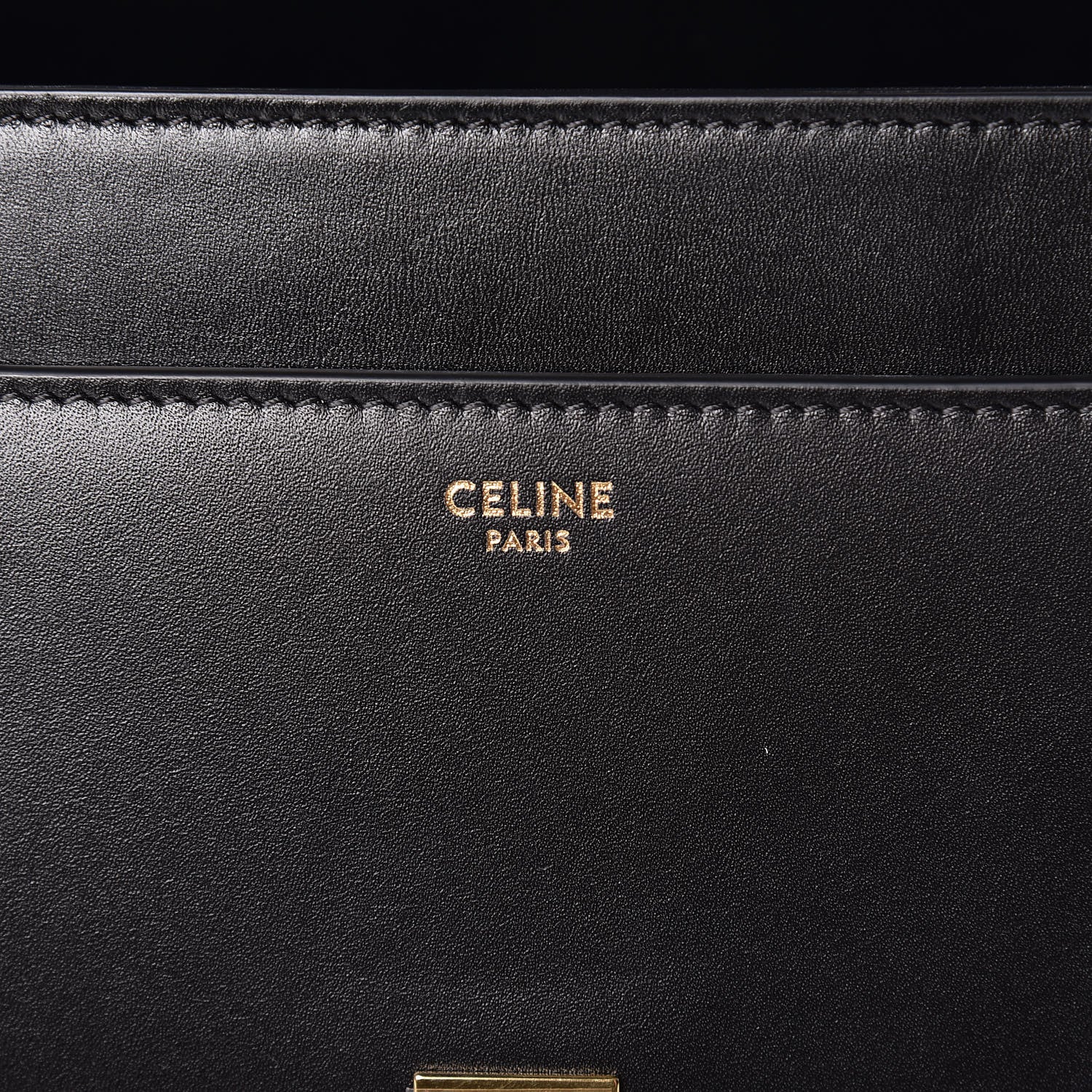 Celine Satinated Calfskin Medium 16 Top Handle Bag Black 6 of 14