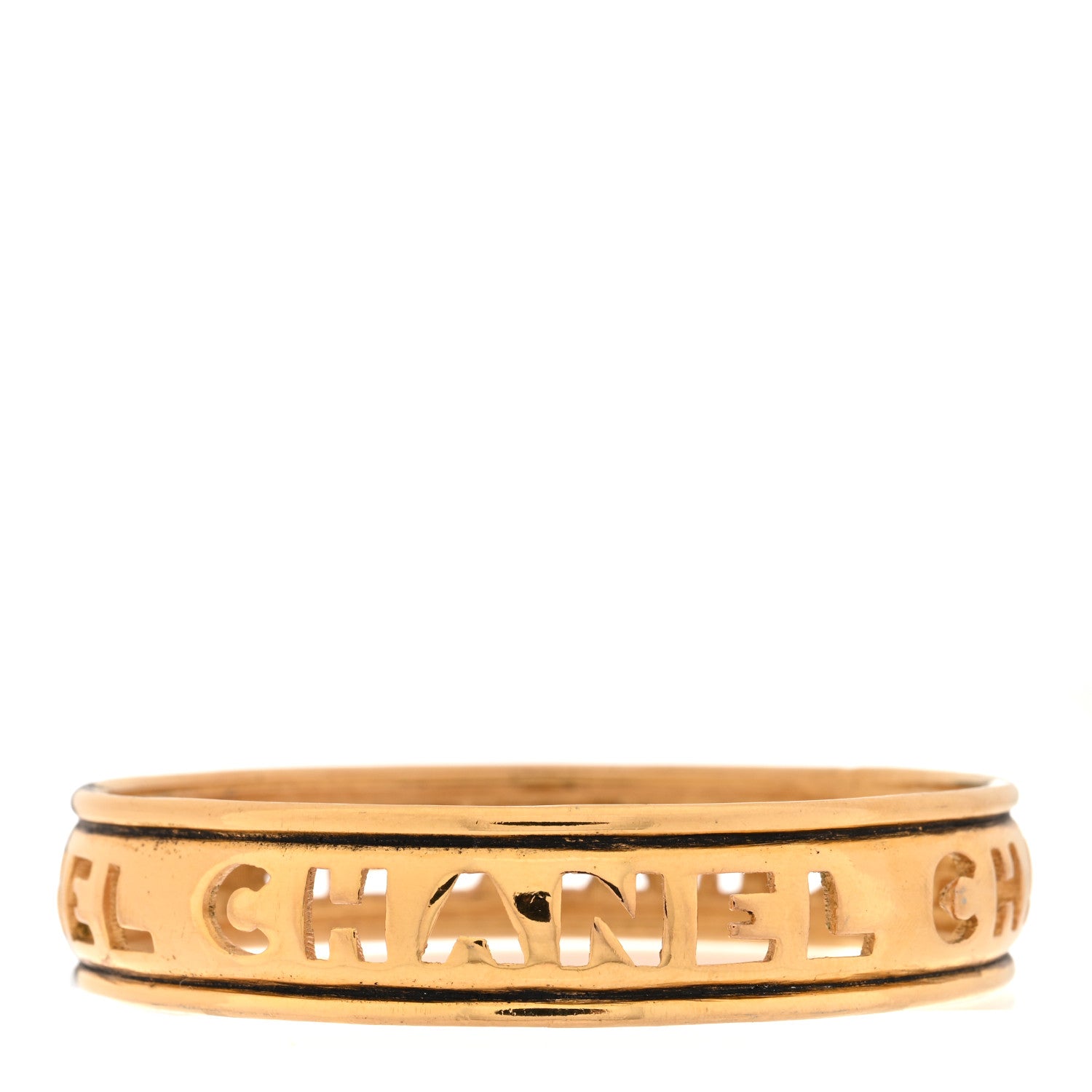 Chanel Logo Cut Out Bangle Gold 1 of 3