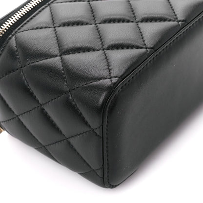 Chanel Lambskin Quilted Pearl Crush Small Vanity Case With Chain Black 9 of 11
