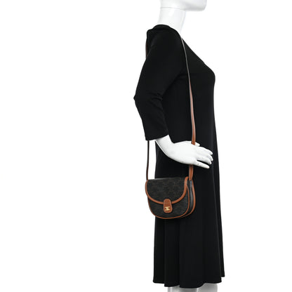 Celine Canvas Calfskin Triomphe Mini Besace Tan 3 of 10