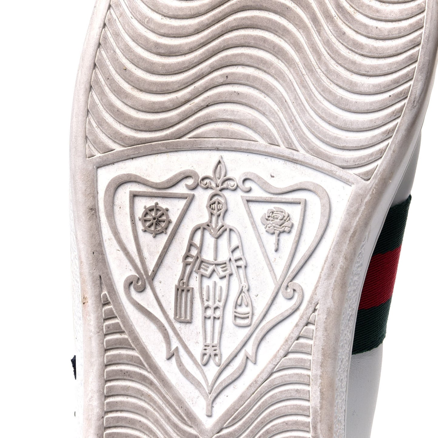 Metallic Calfskin Floral Embroidered Ace Sneakers 40 White