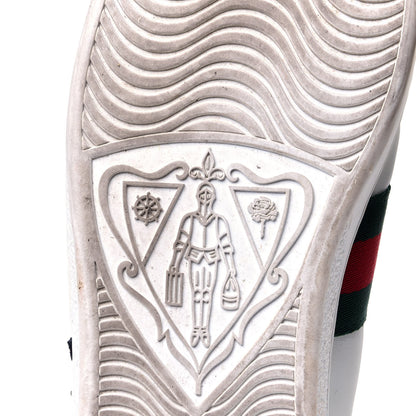 Gucci Metallic Calfskin Floral Embroidered Ace Sneakers 40 White 8 of 11