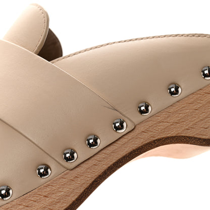 Hermes Calfskin Calya Mules 37 Hetre 10 of 10