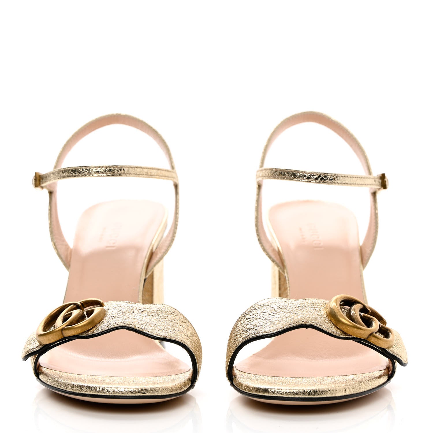Gucci Galassia GG Marmont Ankle Wrap 75mm Sandals 37 Platino 2 of 10