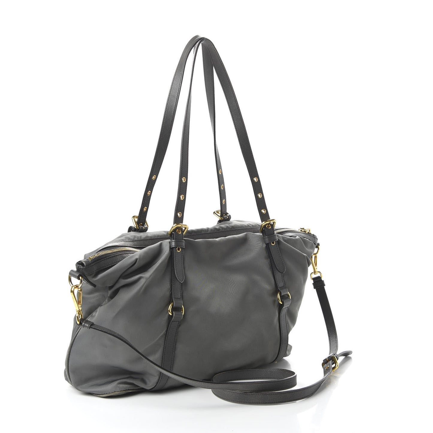 Tessuto Nylon Saffiano Tote Grey