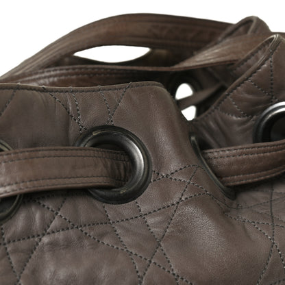 Christian Dior Lambskin Cannage Drawstring Bag Bronze 11 of 14