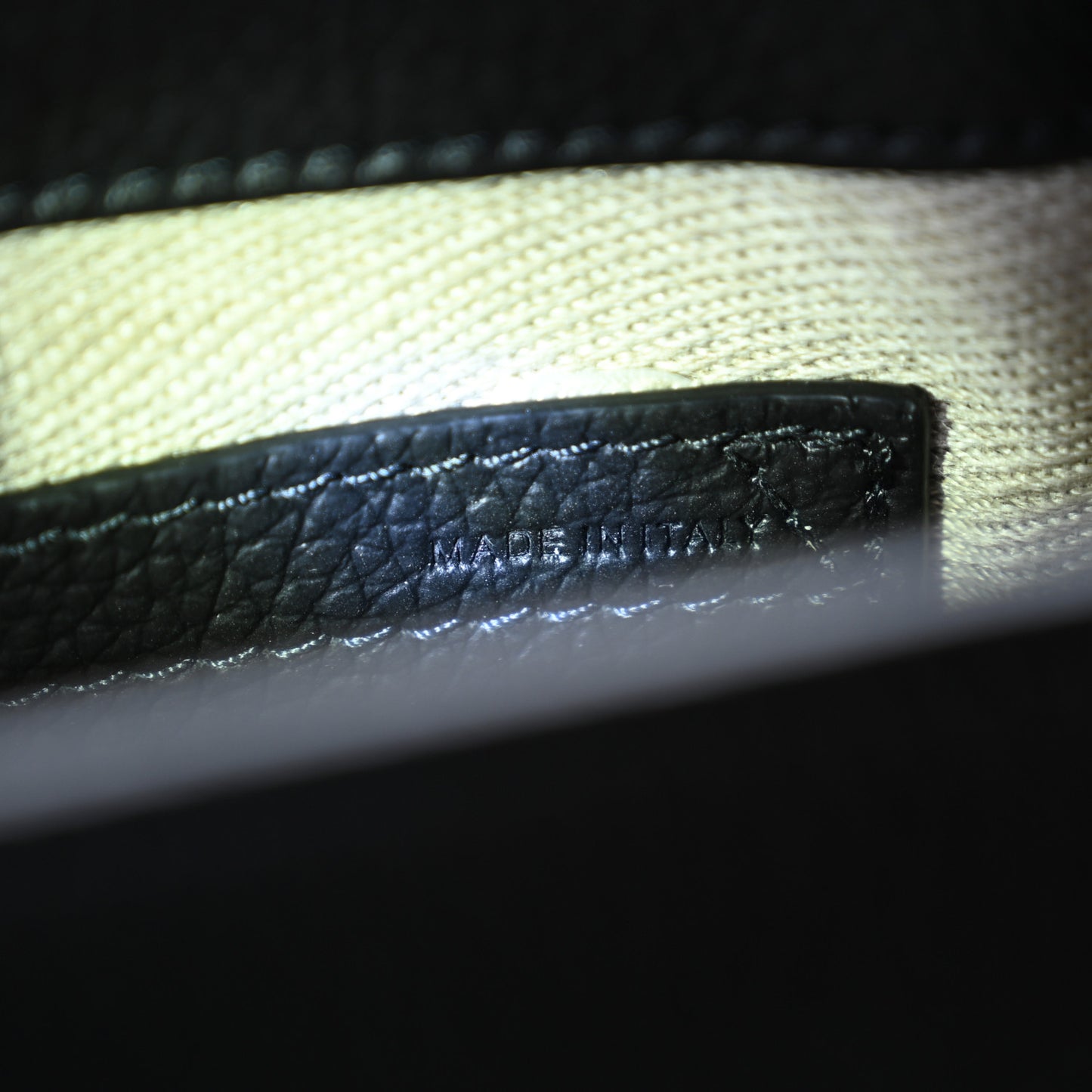 Grained Calfskin Small Marcie Saddle Bag Black