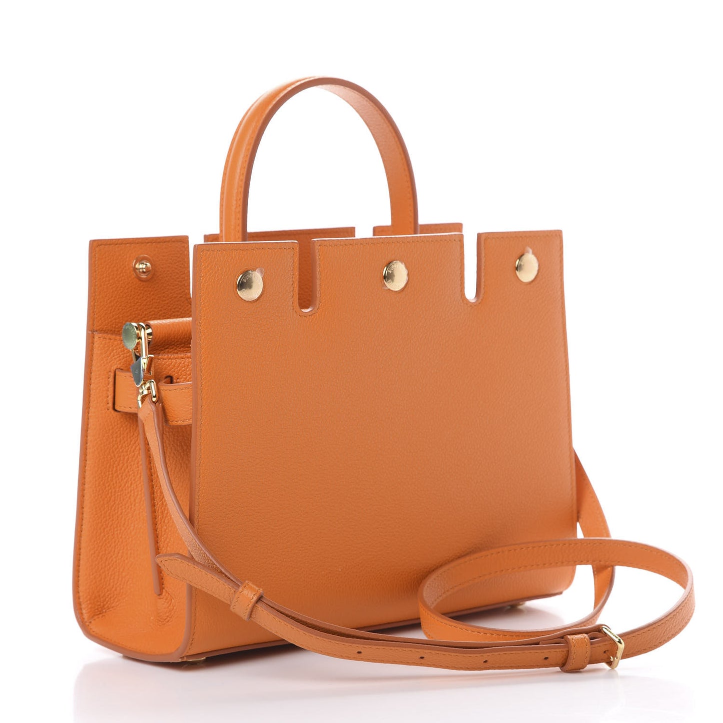 Grainy Calfskin Mini Title Bag Orange