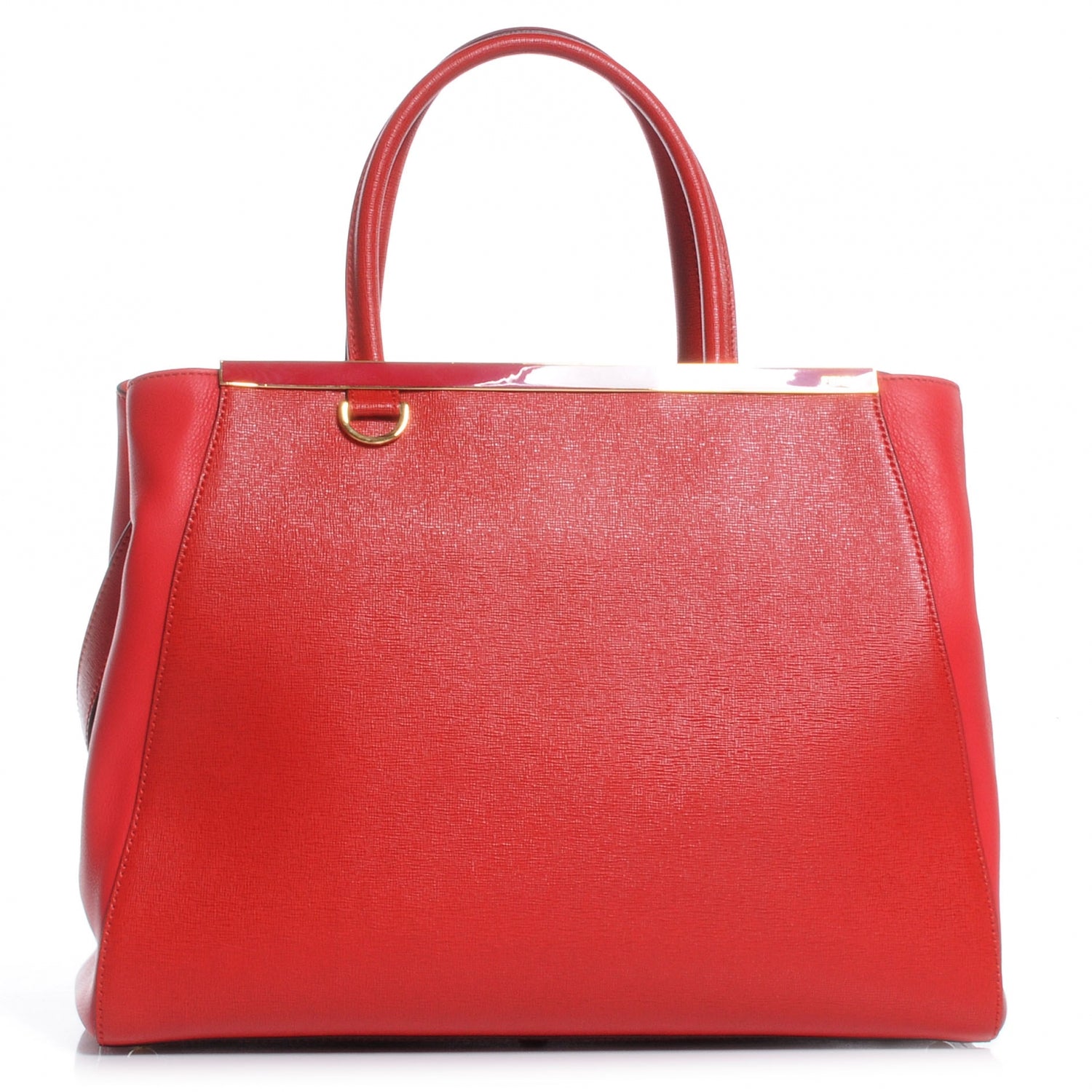 Fendi Vitello Elite Flamingo Regular 2Jours Tote Rosso Fiamma 1 of 9