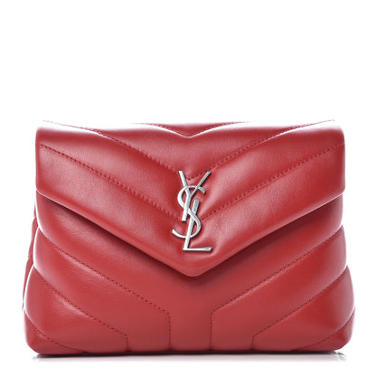 Saint Laurent Calfskin Y Quilted Monogram Toy Loulou Crossbody Bag Red 1 of 9