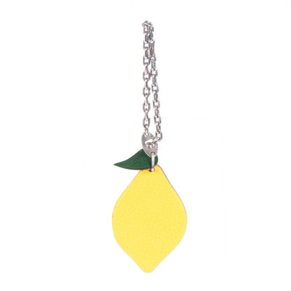 Hermes Chevre Mysore Lemon Key Chain Bag Charm Cumin 1 of 4