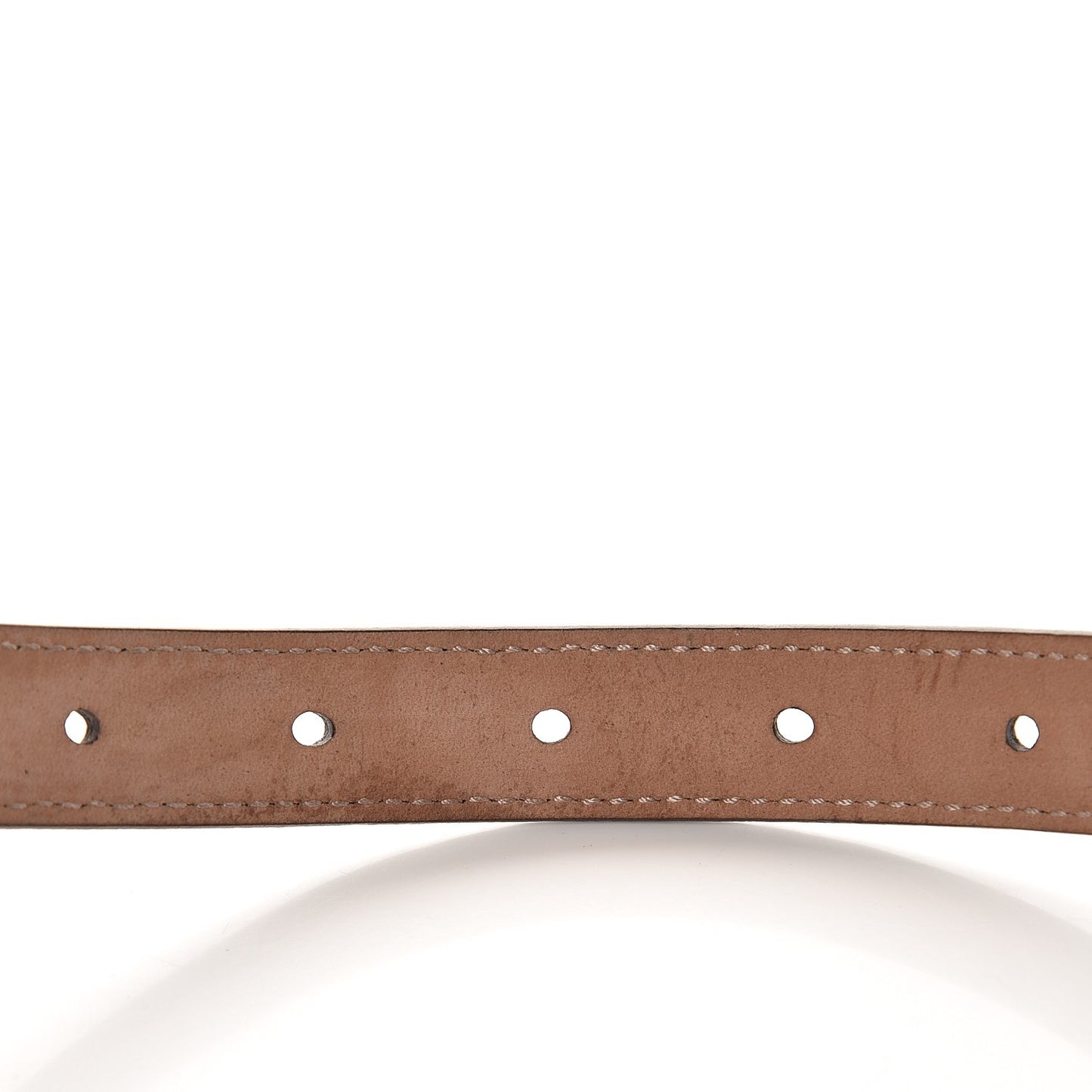 Metallic Calfskin Crystal Interlocking G Belt 110 44 Golden Beige