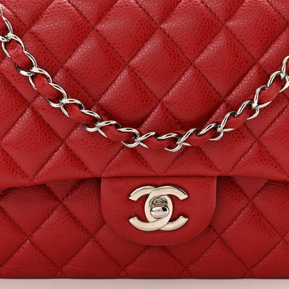 Chanel Caviar Quilted Medium Double Flap Red 8 of 10