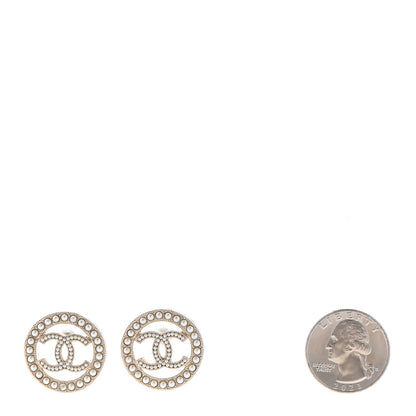 Chanel Pearl CC Round Earrings Gold 2 of 4
