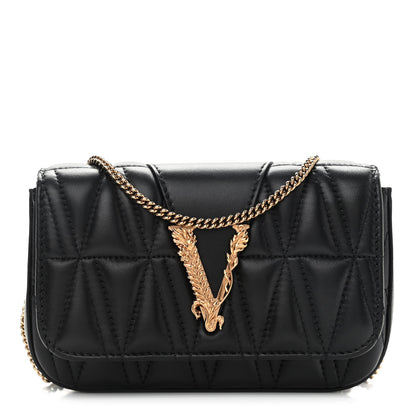 Versace Nappa Quilted Virtus Evening Bag Black 1 of 9