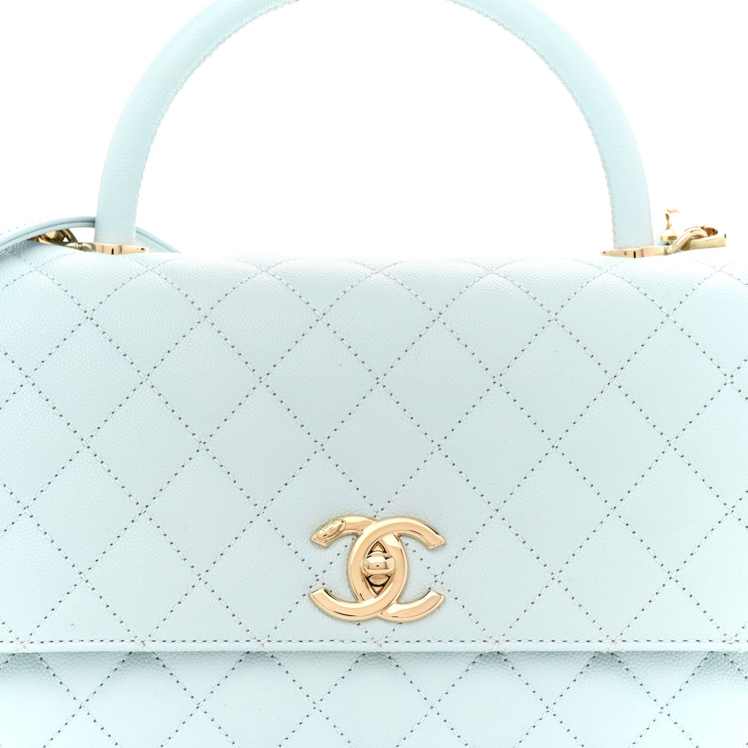 Chanel Caviar Quilted Small Coco Handle Flap Light Blue 8 of 12