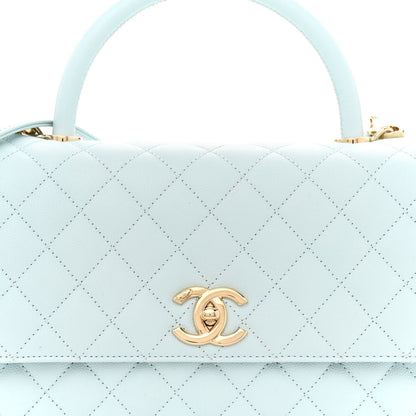 Chanel Caviar Quilted Small Coco Handle Flap Light Blue 8 of 12