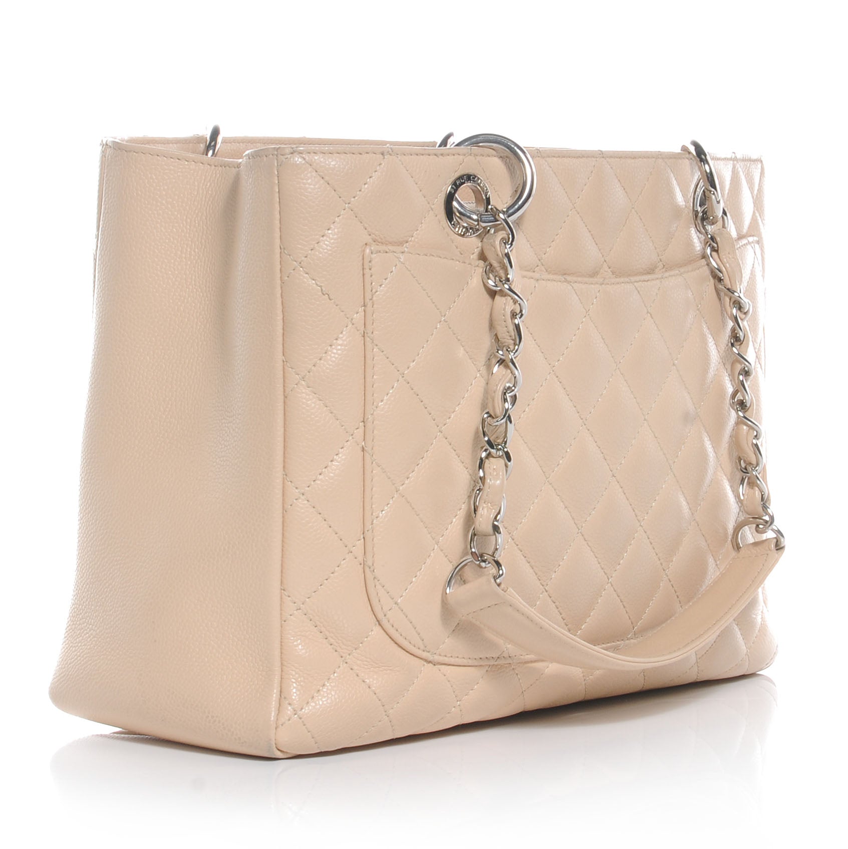 Chanel Caviar Quilted Grand Shopping Tote GST Beige 3 of 8