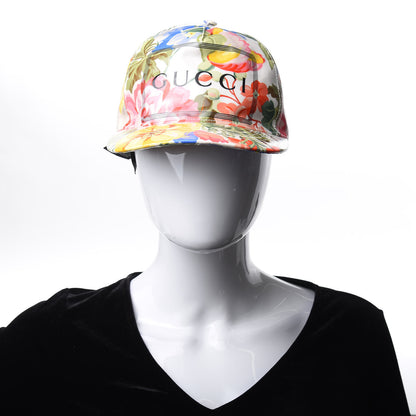 Gucci Crystal Floral Print Logo Baseball Hat L Multicolor 2 of 8