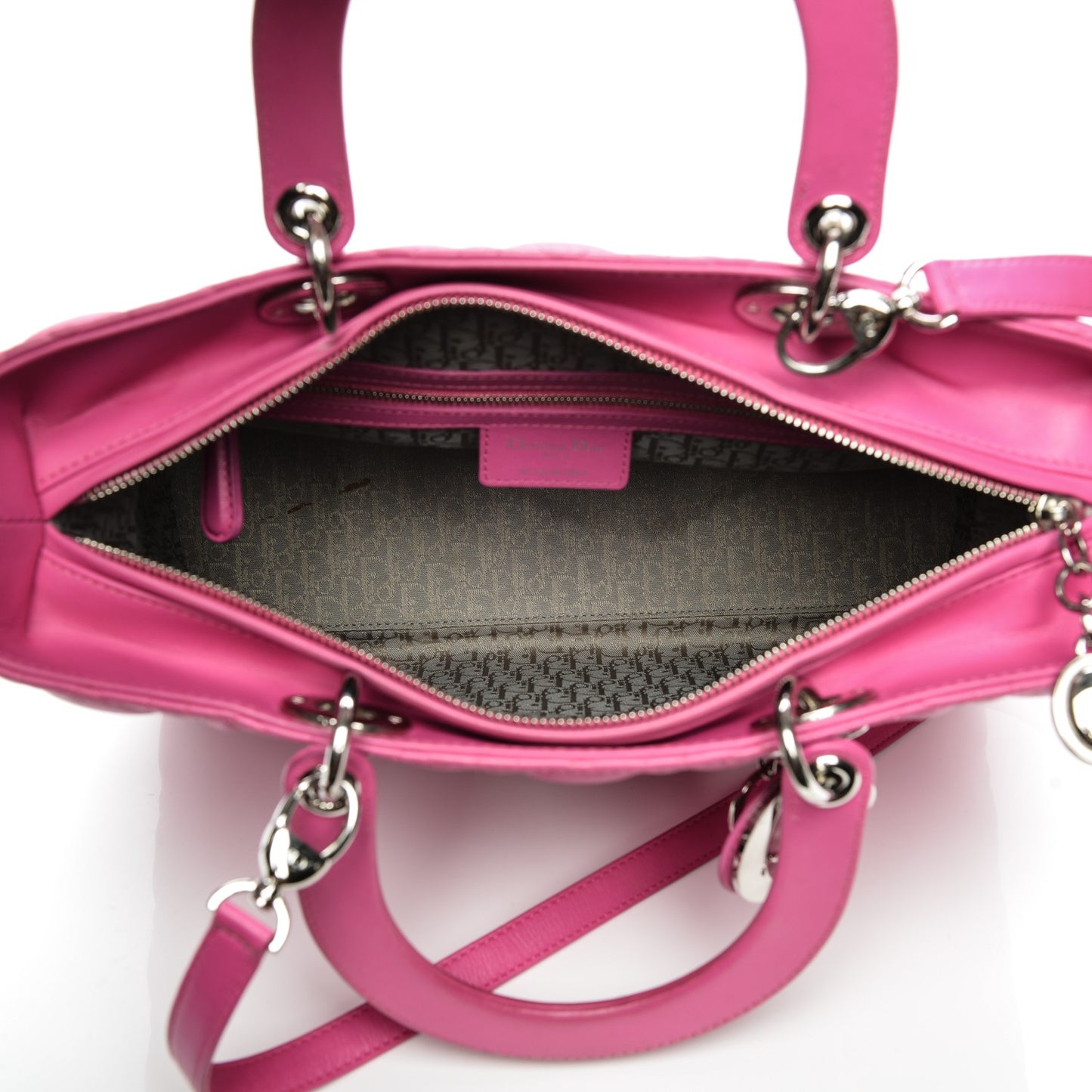 Lambskin Cannage Large Lady Dior Pink