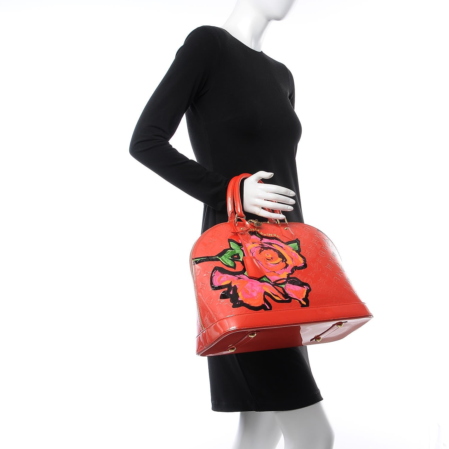 Louis Vuitton Vernis Roses Alma GM Orange Sunset 2 of 7