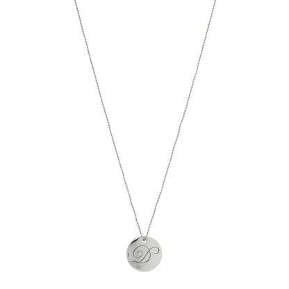 Tiffany Sterling Silver Letter D Disc Pendant Necklace 1 of 5