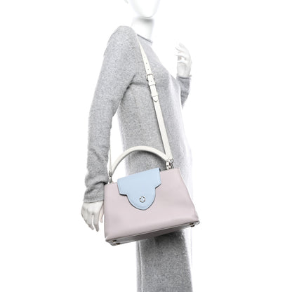 Louis Vuitton Taurillon Capucines PM Brume Olympe Blue White 2 of 9