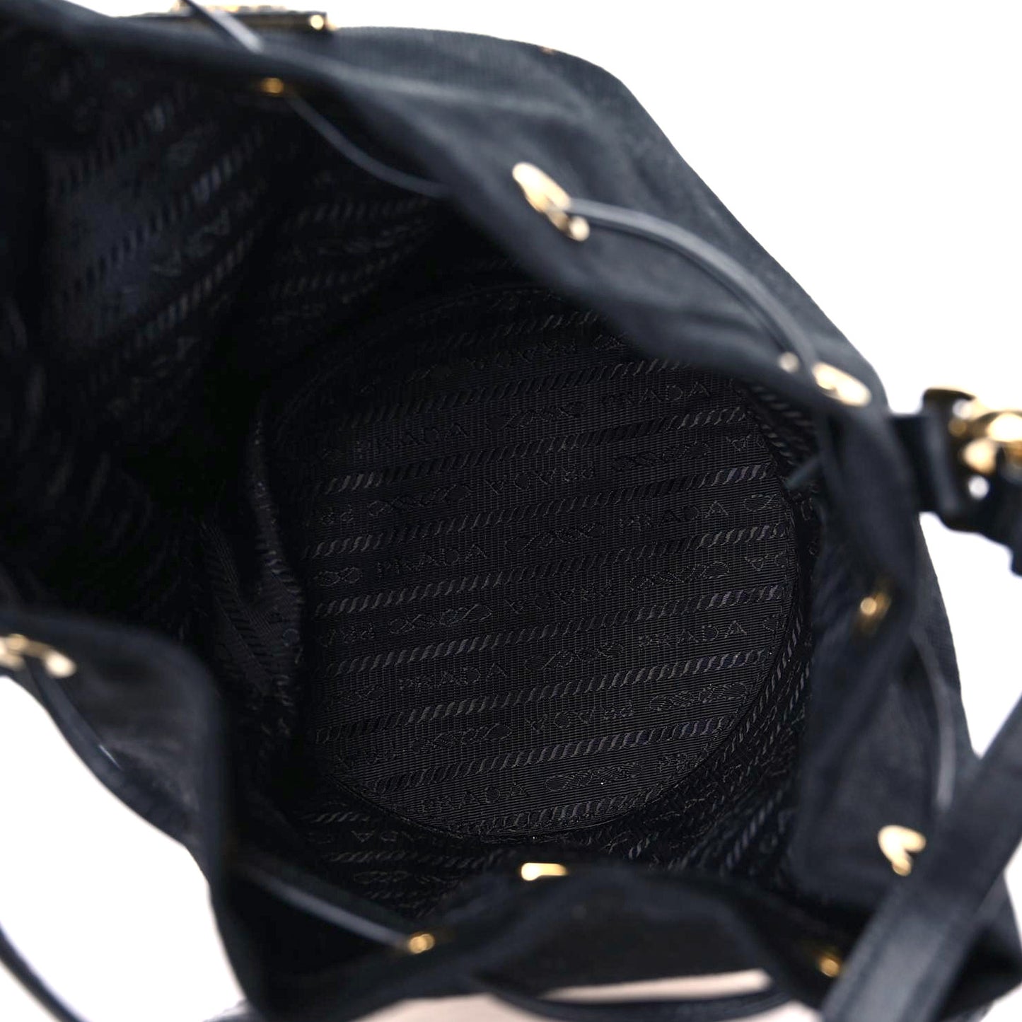 Wicker Canvas Bucket Bag Black