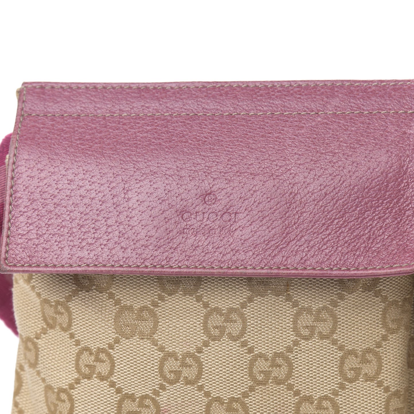 GG Monogram Web Double Pocket Belt Bag Pink