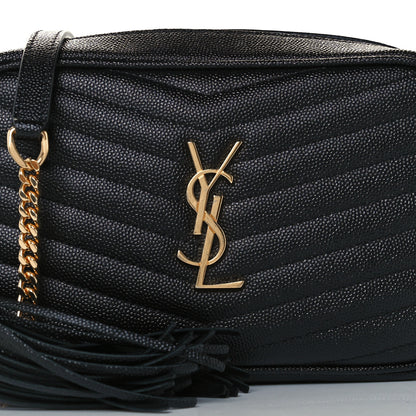 Saint Laurent Grain De Poudre Matelasse Monogram Mini Lou Camera Bag Black 8 of 10