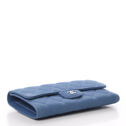 Chanel Iridescent Caviar Quilted Large Flap Wallet Blue 4 of 12