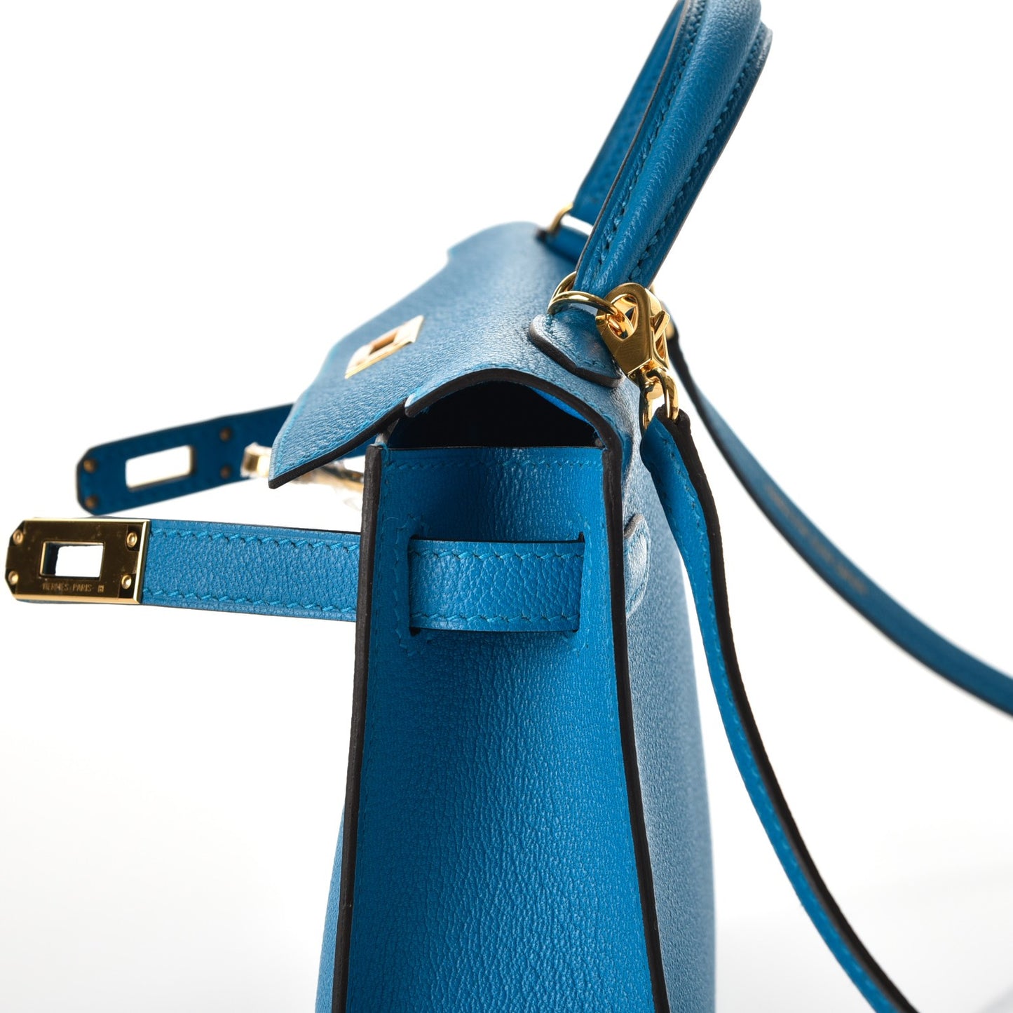 Chevre Mysore Mini Kelly Sellier 20 Bleu Zanzibar