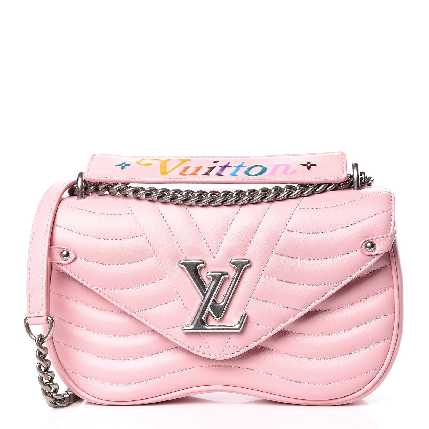 Calfskin New Wave Chain MM Smoothie Pink