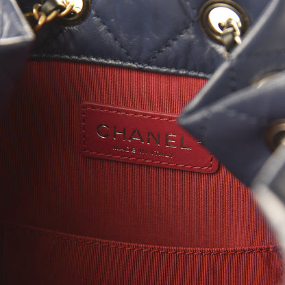 Chanel Aged Calfskin Quilted Gabrielle Backpack Navy Black 7 of 9