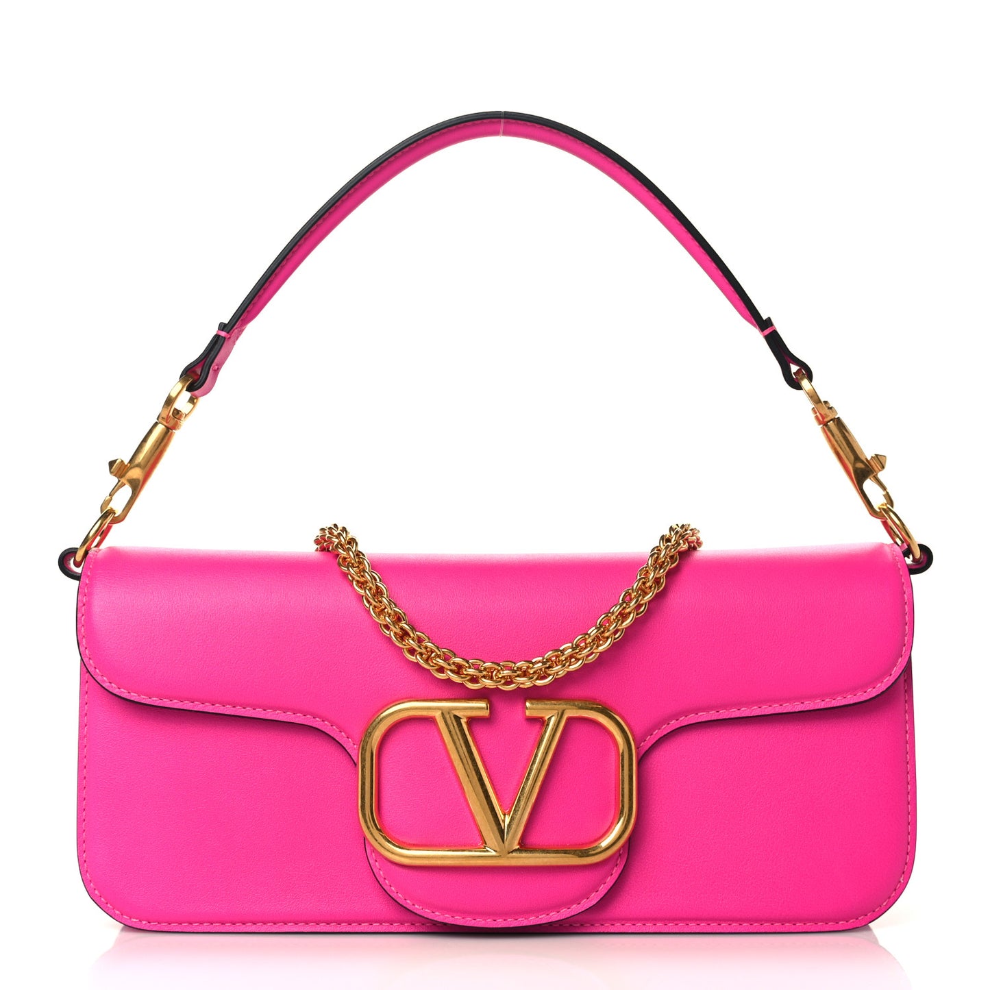 Calfskin Vlogo Loco Shoulder Bag Pink PP