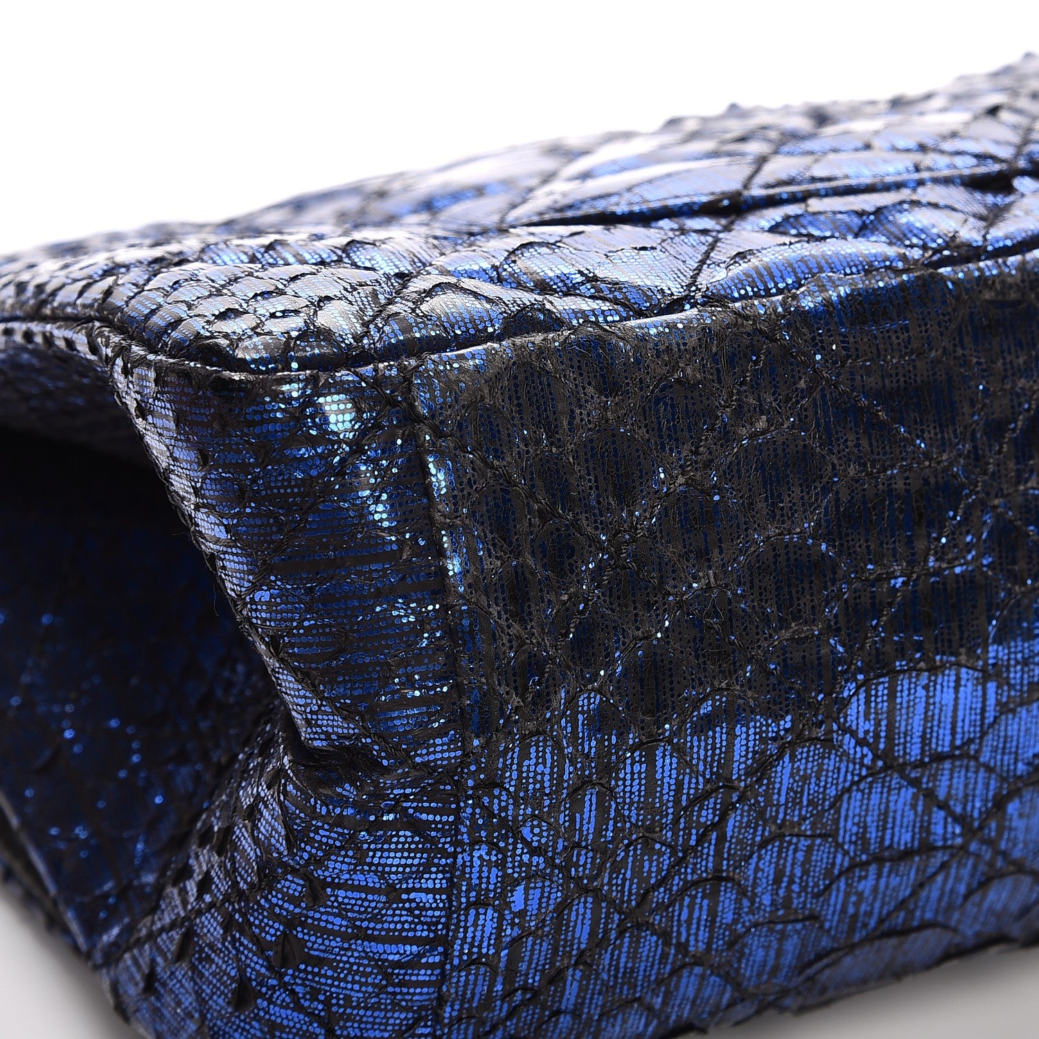 Chanel Metallic Python Quilted 2.55 Reissue 226 Flap Blue 15 of 15