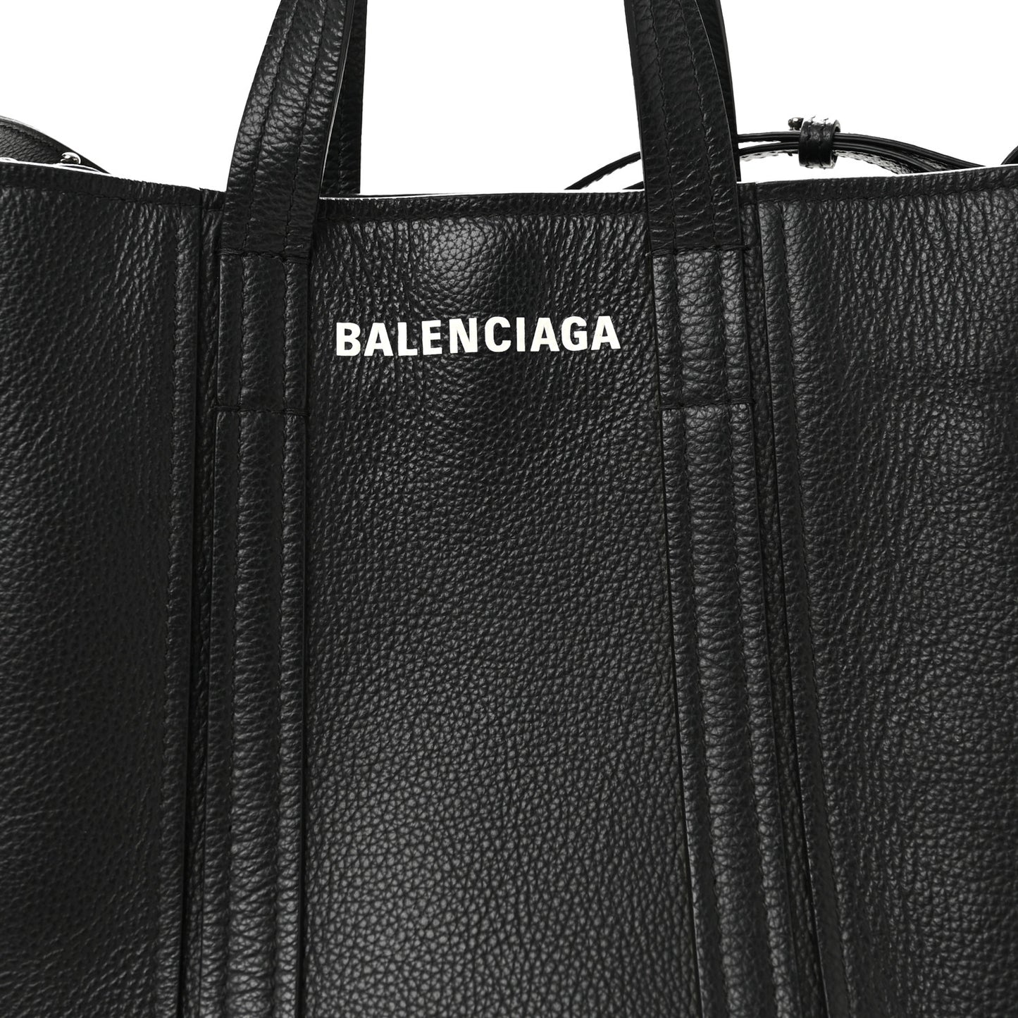 Grained Calfskin Small Everyday North South Shoulder Tote Bag Black