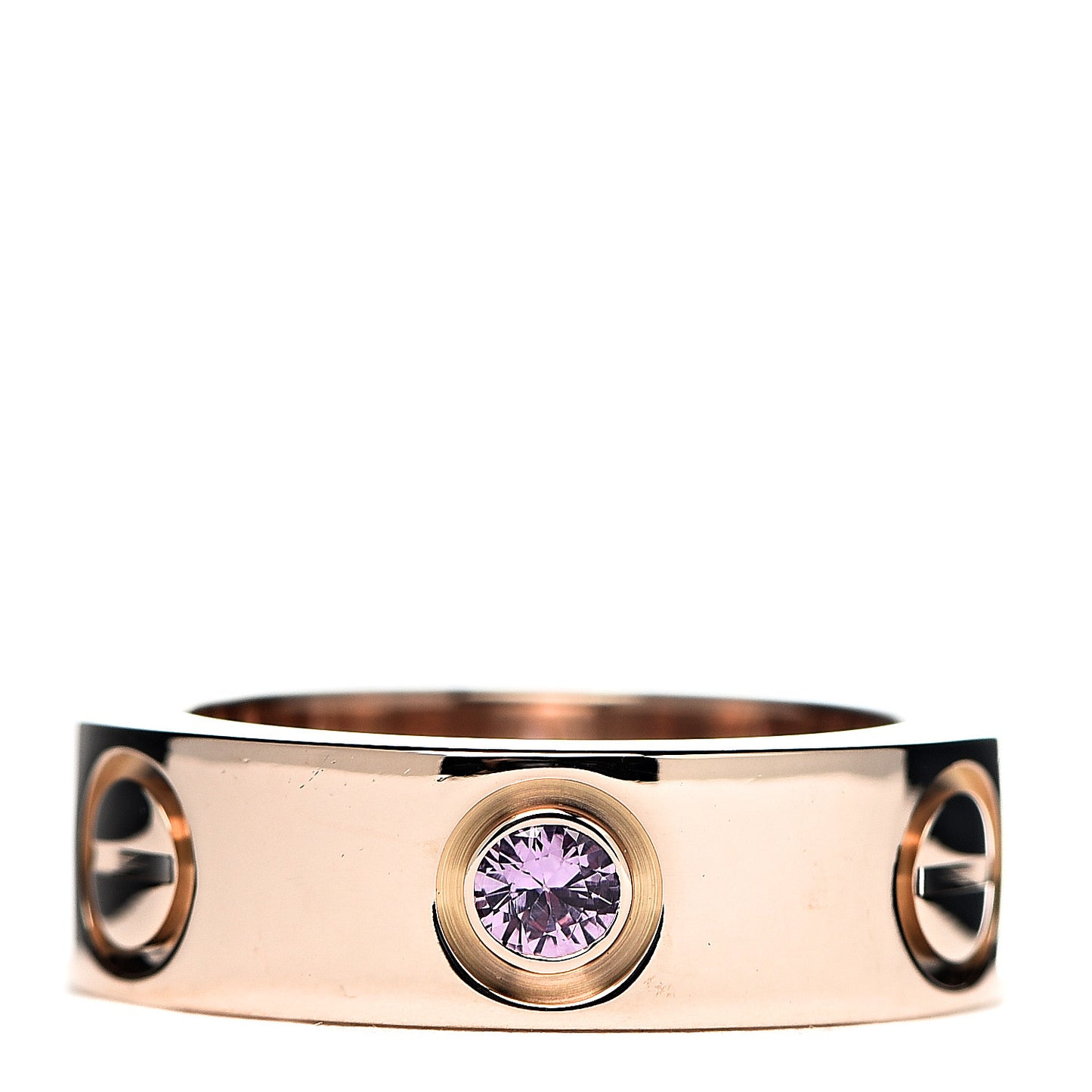 18K Pink Gold Pink Sapphire 5.5mm LOVE Ring 44 3