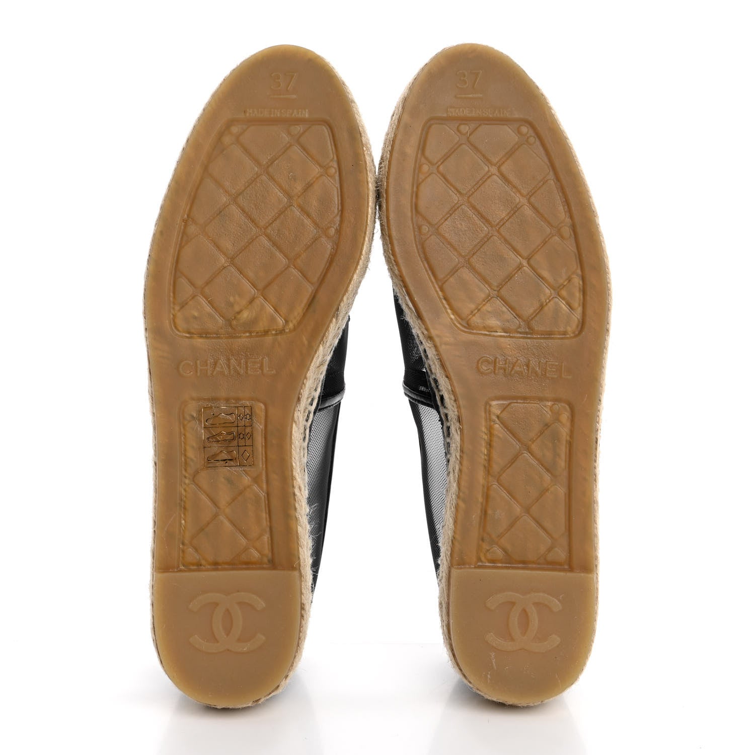 Chanel Mesh Grosgrain CC Espadrilles 37 Black 6 of 10