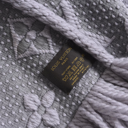 Louis Vuitton Wool Silk Logomania Scarf Pearl Grey 3 of 3