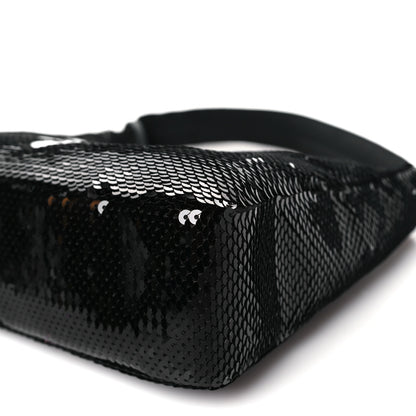 Prada Paillettes Sequin Mini Re-Edition 2000 Bag Black White 10 of 10