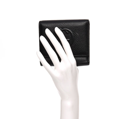Gucci Pebbled Calfskin Soho Compact Flap Wallet Black 2 of 8