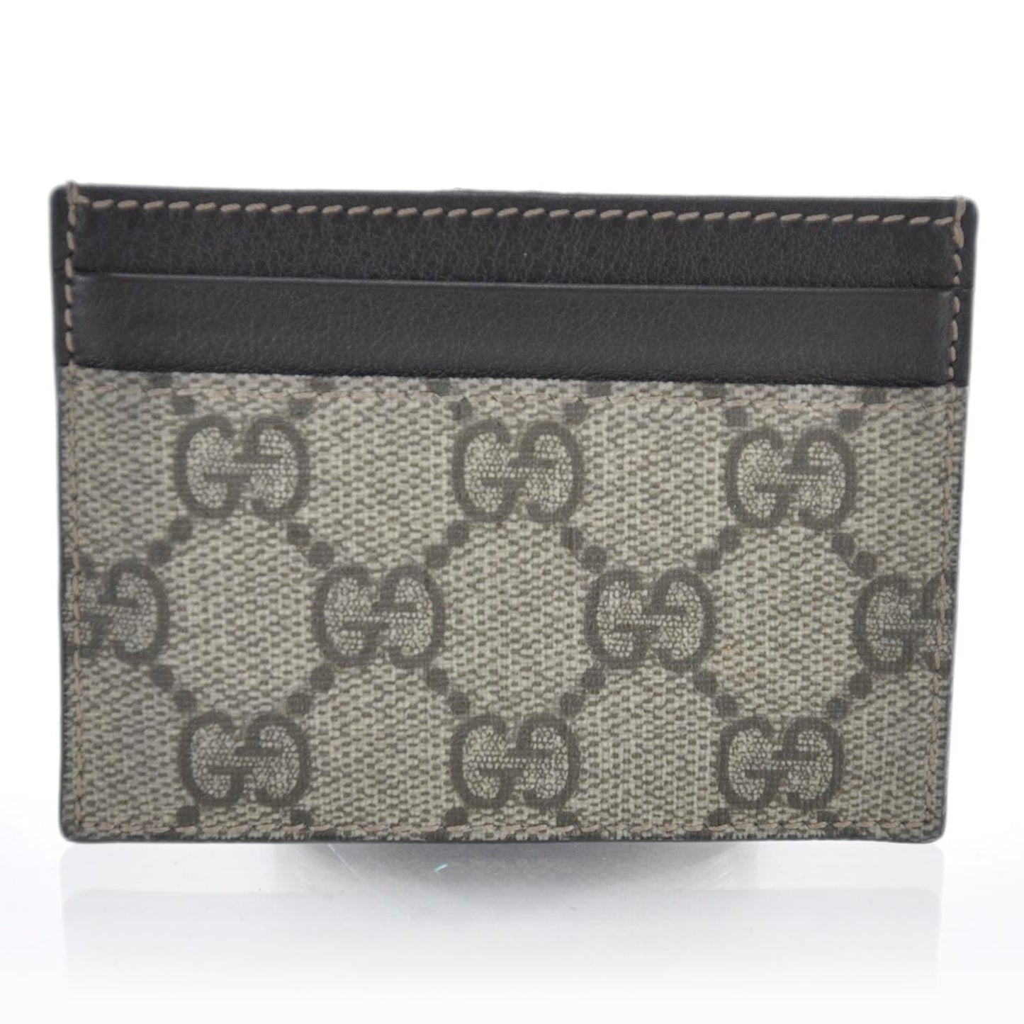 GG Plus Monogram Card Holder Beige Black