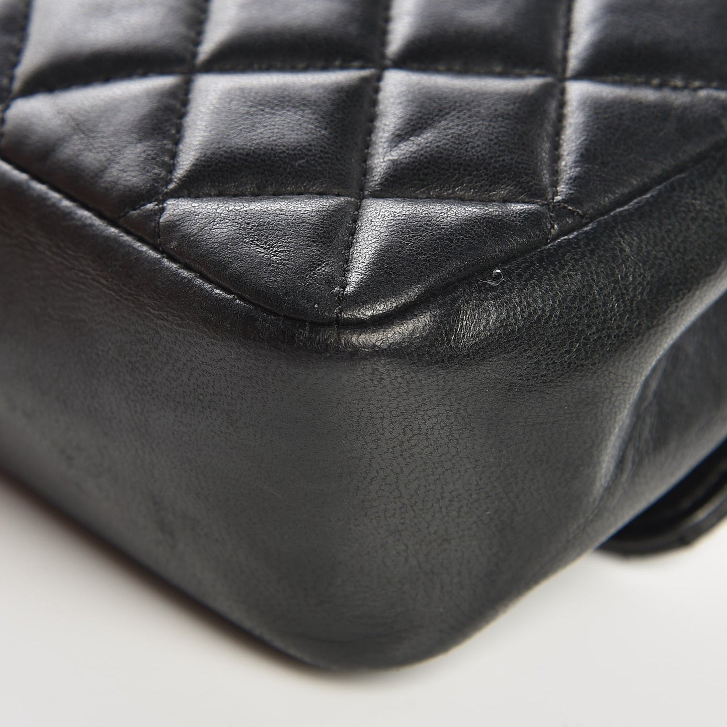 Lambskin Quilted Mini Rectangular Flap Black