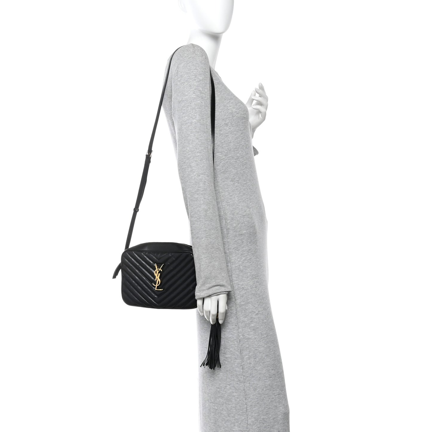 Calfskin Matelasse Monogram Lou Camera Bag Black