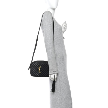 Saint Laurent Calfskin Matelasse Monogram Lou Camera Bag Black 2 of 15