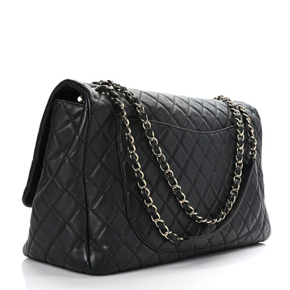 Chanel Calfskin Quilted XXL Travel Flap Bag Black 3 of 9