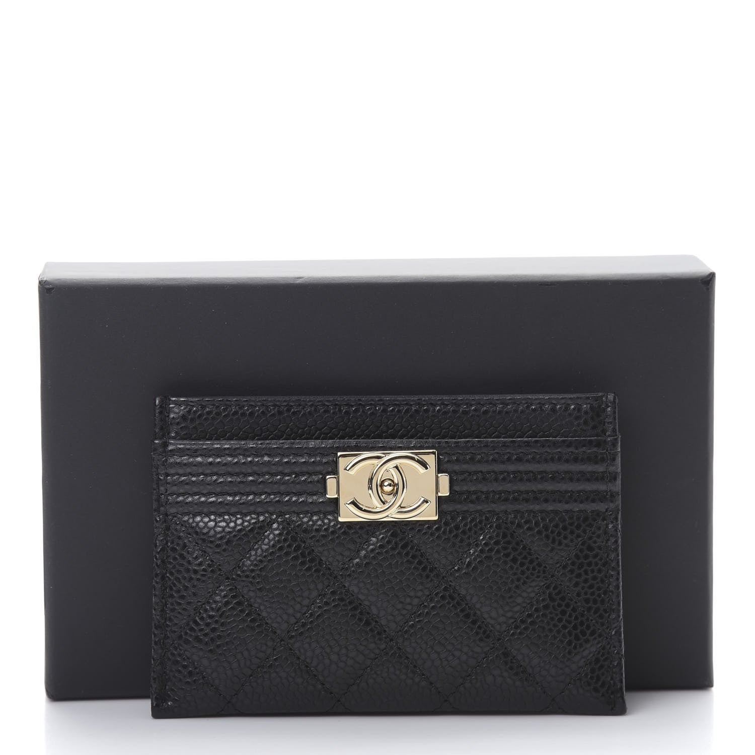 Chanel Caviar Quilted Boy Card Holder Black 9 of 9